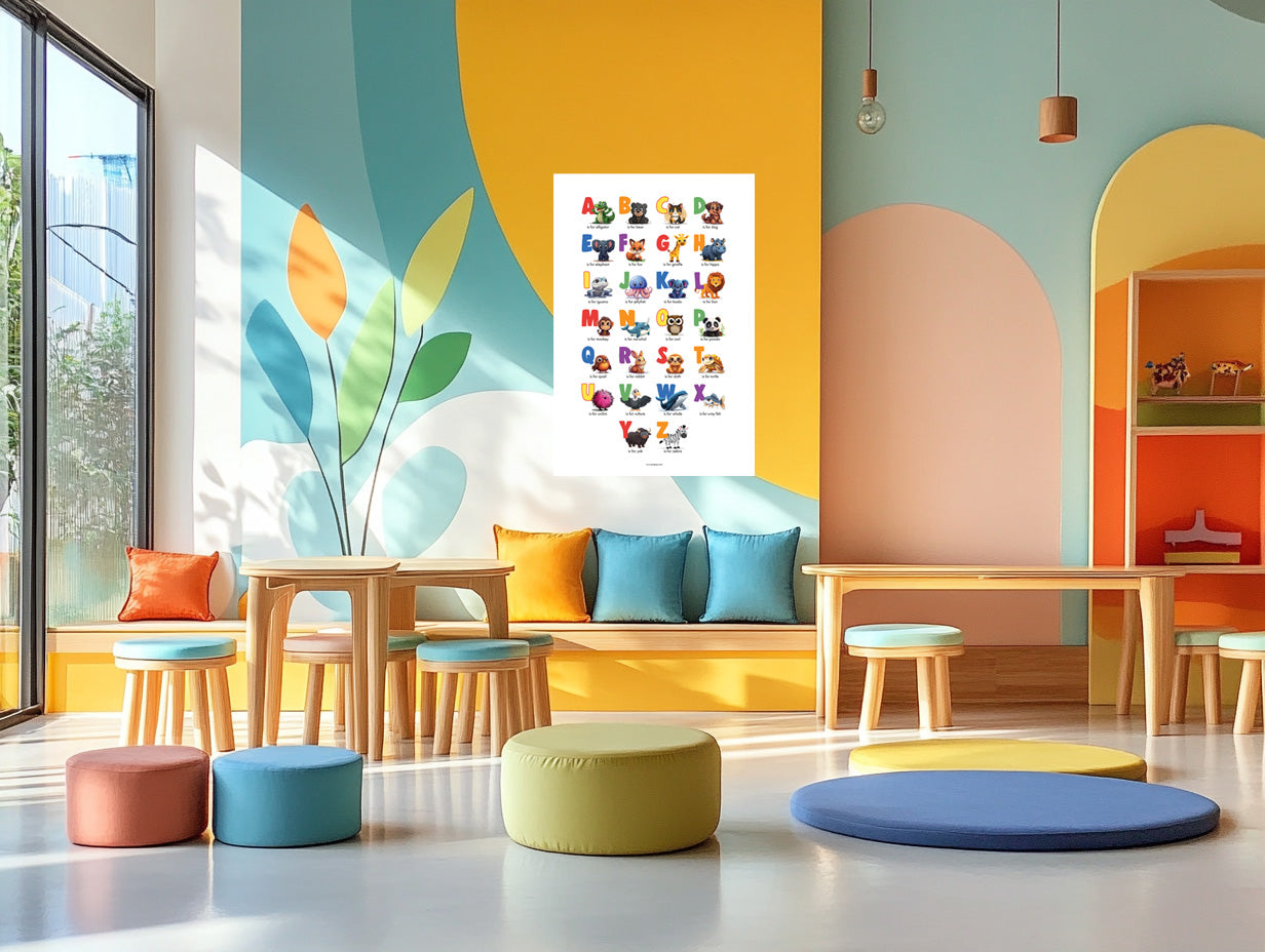 Animal Alphabet Wall Art – Instant Printable (English) | 24 × 36 in Vector PDF