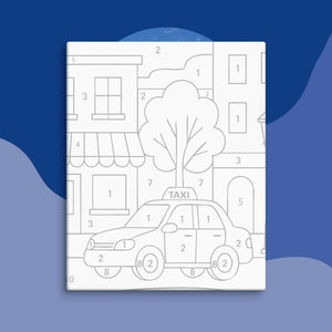 Street City Color by Numbers Canvas