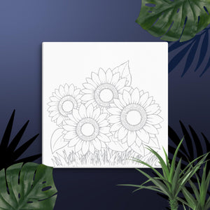 Sunflowers Outlined Canvas