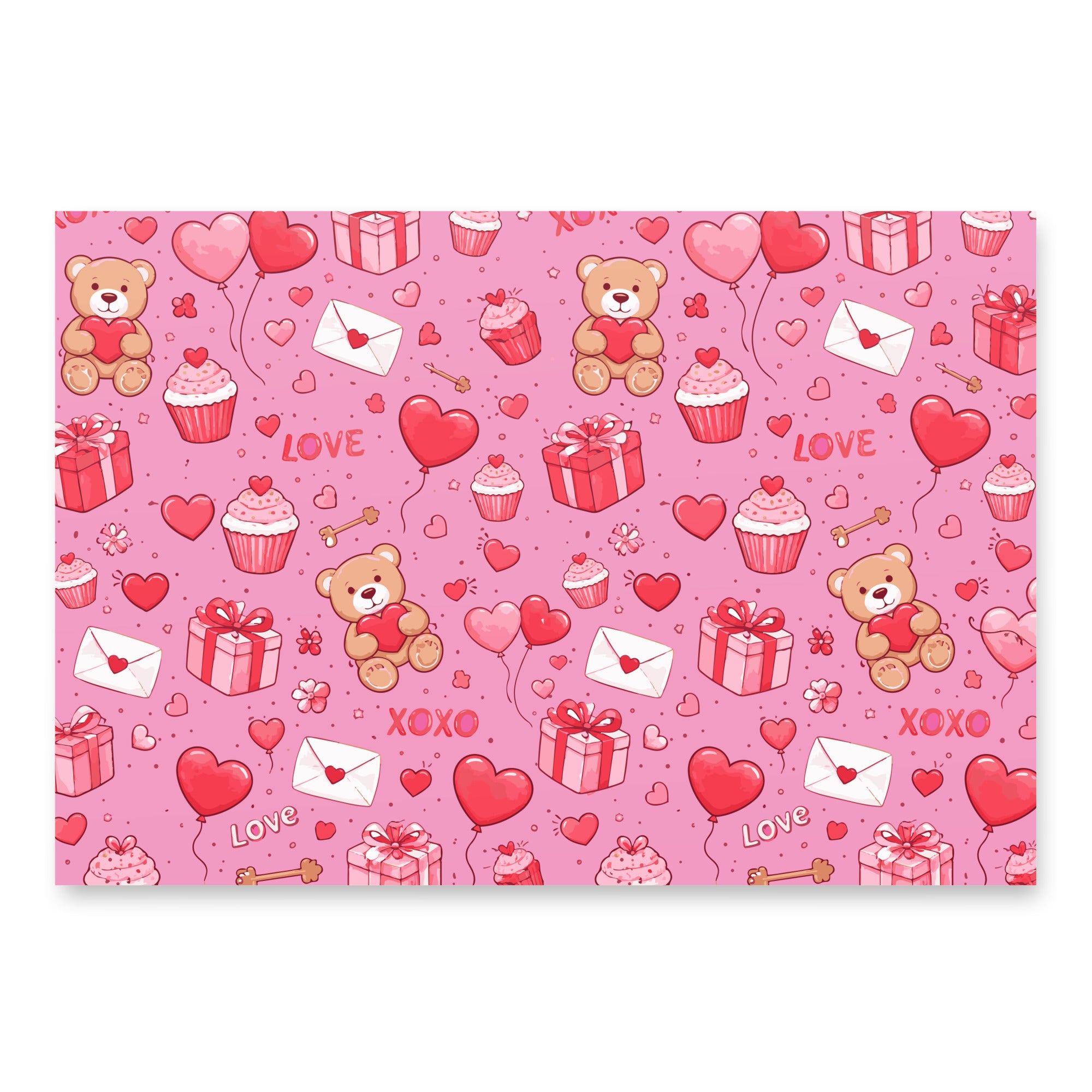 Cute Valentine's Wrapping paper sheets