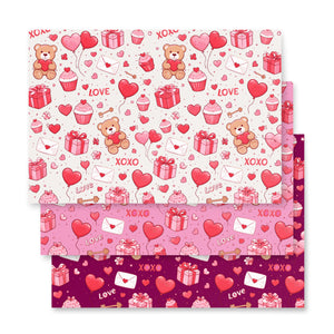 Cute Valentine's Wrapping paper sheets